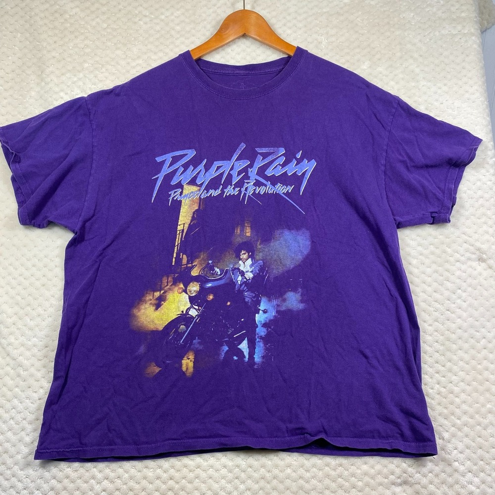 Purple Rain Prince & The Revolution T-Shirt Men XL Purple Graphic Tee